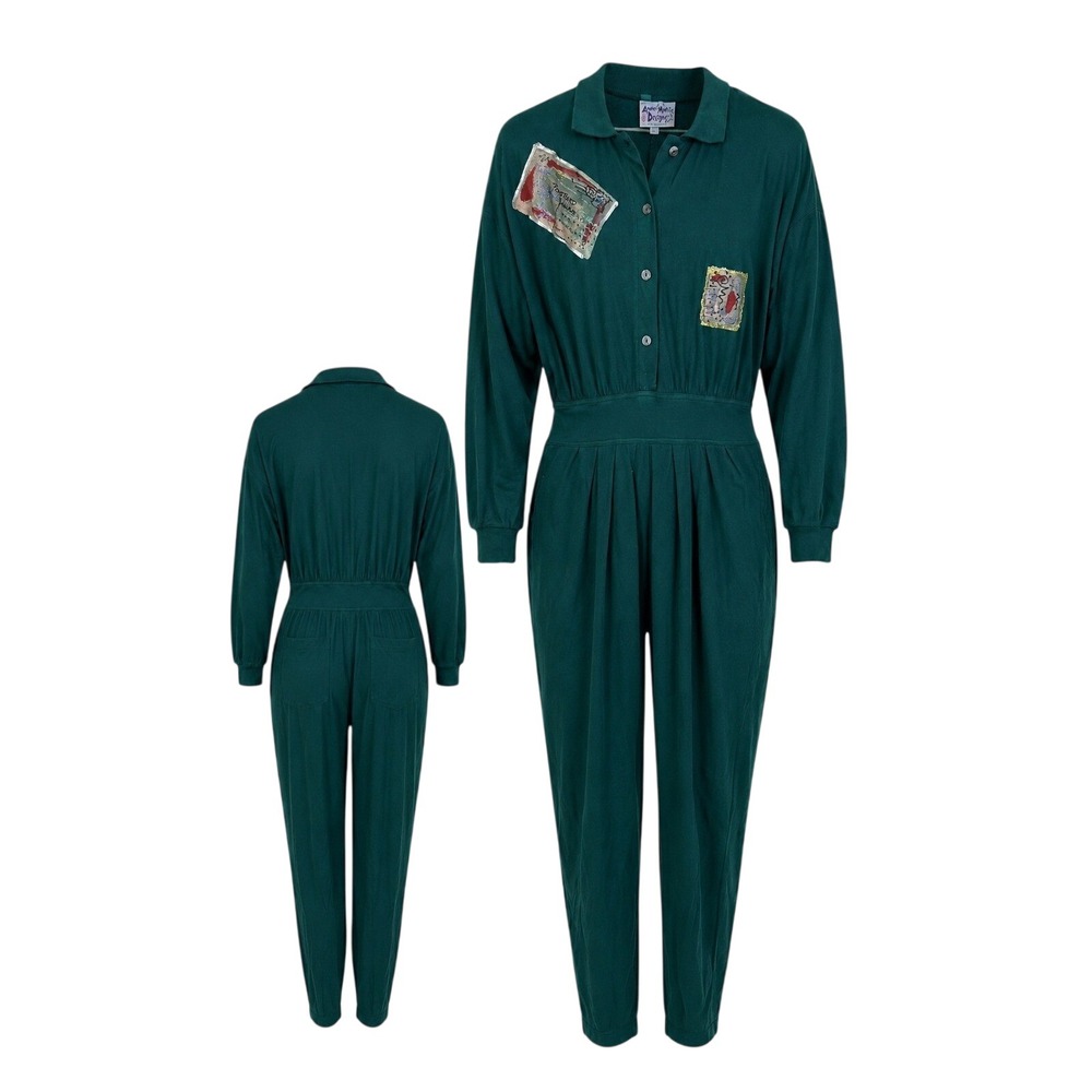 Vintage‎ 80s Anne Marie Designs Postcard Jumpsuit NWT Size M